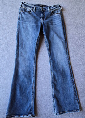 Silver Women's Avery Slim Boot Jeans Medium Wash Stretch Size 32" x 30"